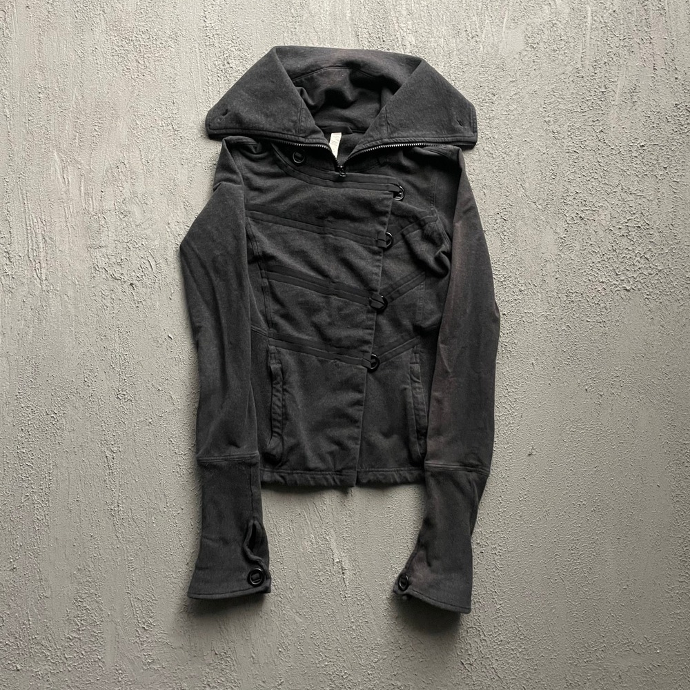 Lululemon Asymmetrical Zip Up Jacket Women Size 6 Charcoal Grey